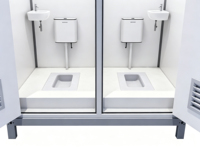 Baño Público Prefabricado de Panel Sándwich de Doble Unidad para Exteriores, Diseño Ecológico y Duradero, Fácil Instalación, Inodoro Completo