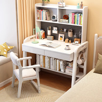 Escritorio Ergonómico de Madera Sólida para Computadora con Gestión de Cables Integrada y Diseño Compacto para Dormitorios Estudiantiles y Espacios Pequeños