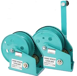 Wholesale Portable hand winch small manual crane wire rope winch tractor  hand capstan crank worm gear winch 1200BL 30M Manufacturer and Supplier