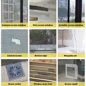 Pantalla de ventana de malla cubierta de fibra de vidrio negra, cinta de reparación de mosquitera, cinta de reparación de pantalla de ventana de agujero roto autoadhesiva - Product Image 6
