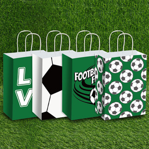 Bolsa de Regalo de Papel Kraft con Diseño de Fútbol, Impresa a Color, para el Eurocopa <span class=keywords><strong>2020</strong></span>, Recuerdo Festivo, Material Ecológico, Yiwu - Product Image 3