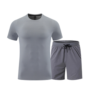 Set da Jogging da uomo magliette <span class=keywords><strong>e</strong></span> pantaloncini 2 pezzi sport Set tuta allenamento Fitness traspirante - Product Image 5