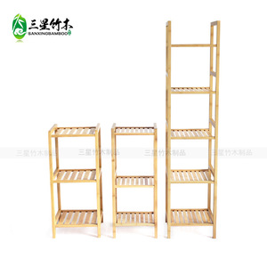 Étagère de rangement multi-niveaux en bambou simple pour la maison, étagère de rangement sur pied, étagère de rangement d'angle pour chambre et salle de bain - Product Image 1
