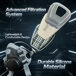 Respirador de Media Cara de Alta Resistencia, Protección Completa Contra Químicos y Polvo, Ideal para Entornos Hostiles, Uso Industrial Prolongado - Product Image 3