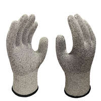 Gants de travail en tricot gris moucheté, gants de sécurité à maille fine avec bordure noire, respirants pour l'assemblage en entrepôt