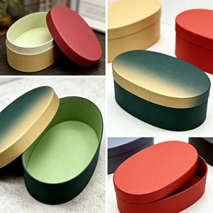 <span class=keywords><strong>Coffret</strong></span> cadeau ovale de qualité supérieure |   Emballage en papier rigide de couleur dégradée pour les desserts de fête et les friandises <span class=keywords><strong>gourmandes</strong></span> - Product Image 3