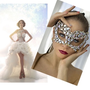 Strass en verre cristal cousus à la main, à fond plat, à double trou, en forme de diamants spéciaux, accessoires de vêtements DIY pour mariage - Product Image 3