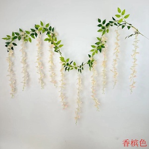 JCF367 Nouveau Bon marché Glycine <span class=keywords><strong>Fleurs</strong></span> Artificielles Blanc Orange Faux <span class=keywords><strong>Fleurs</strong></span> Suspendues Glycine <span class=keywords><strong>De</strong></span> Vigne Pour La Maison Jardin Décor <span class=keywords><strong>De</strong></span> Fête <span class=keywords><strong>De</strong></span> Mariage - Product Image 6