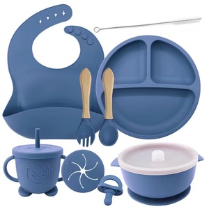 Ensemble d'alimentation pour bébé en silicone mignon avec bol, bavoir et <span class=keywords><strong>assiette</strong></span> – Ustensiles et accessoires de sevrage pour tout-petits - Product Image 6