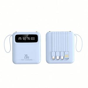 <b>Mini</b> Power Bank 10000mAh Fast Charging Built-in <b>Cable</b> 20W Portable Outdoor Airline Approved With Power Display - Product Image 2