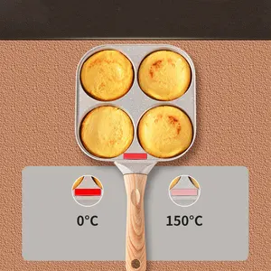 2023 Hot Sell Küche Mini Square Geteilte Bratpfanne Vierloch-Omelett-Antihaft pfanne