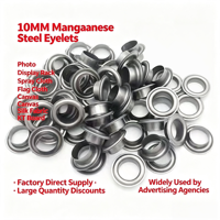 Œillets en acier au manganèse de 10 mm à faible coût, forte pénétration, pièces de machine à poser les œillets semi-automatique pour bannières, vinyle, photos