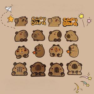 New Stock Self Sticker Cute Embroidered Chenille Capybara Patch for T-shirt Hoodies Hat Decoration - Product Image 2