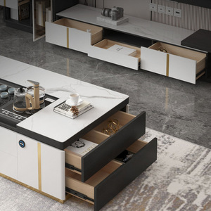 Mesa de Centro Inteligente Elevable con Tapa de Mármol, Recargable, Moderna, Diseño Cuadrado para Sala de Estar - Product Image 2