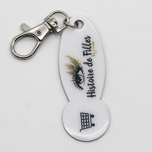 Wholesale <b>Custom</b> Design Printing Metal Supermarket Shopping Cart Trolley Token Coin <b>Keychain</b> Keyring - Product Image 2