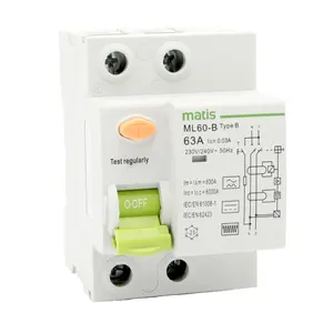 Good quality 2P 4P 40a 300ma type b rcbo rccb elcb type b circuit breaker with Overcurrent Protection