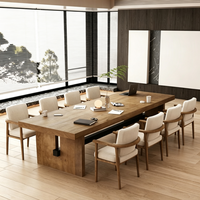 Mesa de Reuniones Comercial de Madera, Mesa de Conferencia Resistente para Oficina, Sala de Negociación Empresarial