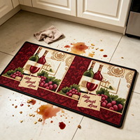 Spice Print Modern Minimalist Kitchen Runner Rug Anti-Slip Oil-Proof Stain Resistant Washable Polyester Low Pile Floor Mat Latex