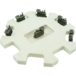 Venta al por mayor dominó accesorios tren dominó Cubo de madera pieza central trenes mexicanos de metal para jugar juego de dominó - Product Image 4