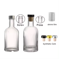 Vente en gros Échantillon de 50 ml 100ml 200ml 375ml 500ml 750 ml 1L Unique Spiritueux Vodka Gin Liqueur Bouteille en verre avec liège