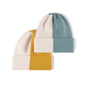 Gorro de Punto con Bloques de Color Cruzados Izquierdo y Derecho, Gorro Cálido y Frío con Protección para las Orejas para Adultos - Product Image 2