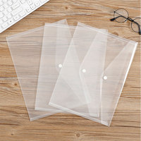 Carpeta de archivos de letras A4 Premium transparente, sobres de plástico impermeables de Material PP con cierre de botón a presión para archivar documentos