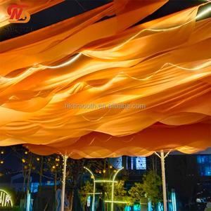 SMOOTH Designs de plafonds fantastiques, drapage de plafond extérieur pour mariage, fête, tissu en mousseline de soie marron, mouvement, décoration de plafond pour événements - Product Image 1