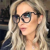 Lunettes de vue tendance 2019 pour femmes, monture irrégulière, style œil de chat, pour myopie, lunettes d'ordinateur, verres optiques transparents