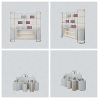Vitrine moderne pour sacs à main, présentoir mural personnalisé en acier inoxydable, vitrines en verre pour les centres commerciaux de luxe et les magasins de détail