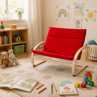 Canapé double en bois massif personnalisé pour enfants, chaise de loisirs en bois pour enfants, mobilier de maison pour salon, siège bébé