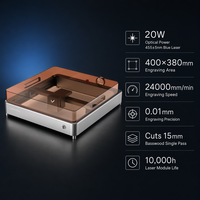 VMYTH Nueva Máquina de Grabado Láser de Diodo de 20W para Madera/MDF/Papel/Cuero, Área de Grabado de 400x380mm, de Sobremesa, Software Fácil de Usar, Compatible con DXF