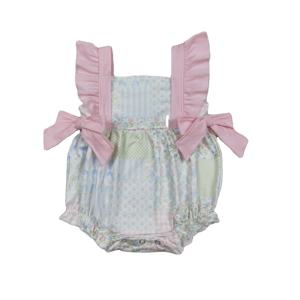 RTS Boutique - Pelele de burbujas floral para bebé niña, 95% algodón y elastano, estampado, informal, para recién nacida, venta al por mayor, para niños pequeños - Product Image 1