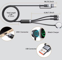 Câble de charge multi USB2.0 3 en 2 Câble USB C pour chargeur IWatch Chargeur magnétique IWatch