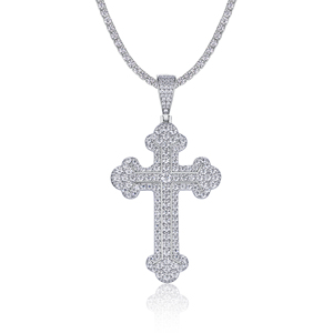 Hip Hop <strong>Man</strong> Charm Jewelry 925 Sterling <strong>Silver</strong> Ice Out Diamond <strong>Pendant</strong> Moissanite <strong>Pendant</strong> Necklace Certificate for Cross <strong>Pendant</strong> - Product Image 2