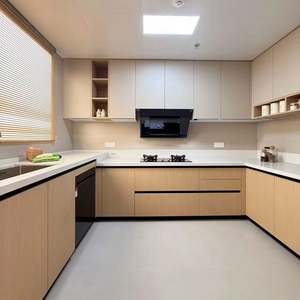 Matte Grey Custom <b>Kitchen</b> Cabinet Melamine Board <b>Kitchen</b> Cabinet Design <b>Kitchen</b> <b>Furniture</b> - Product Image 1