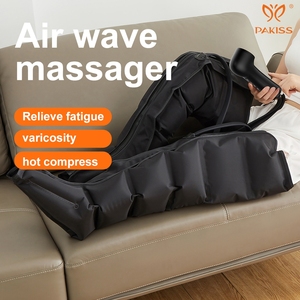 PAKISS OEM ODM Masseur de jambes électrique à compression d'air, enveloppant intégral avec fermeture éclair, pour pieds, mollets et cuisses, avec sacs d'air et intensité réglable, vente en gros - Product Image 1
