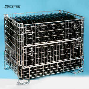 Gabbie in Rete Saldata Zincata Impilabili Pieghevoli con Telaio Rinforzato ad Alta Capacità - Product Image 1