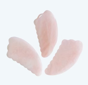 Masajeador corporal de piedra de cuarzo rosa con logotipo personalizado - Product Image 1