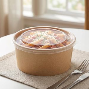 Gobelets en papier personnalisés avec logo, jetables, 750 ml, 1500 ml, bols en papier pour salade à emporter, gobelets en papier kraft biodégradable pour soupe, nouilles - Product Image 4