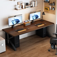 Grand bureau de jeu double poste de travail, bureau d'ordinateur pour la maison et le bureau, table longue pour deux personnes, bureau PC de jeu