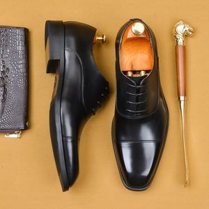 Men's Formal Oxford Leather Dress Shoes Business Office <b>Pointed</b> Toe Lace-Up Anti-Slip Breathable Lightweight Hard-Wearing All - Product Image 4