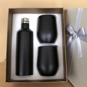 Wholesale Wine Tumbler Sets 17oz Double <b>Wall</b> Stainless Steel Insulated Wine Glass Bottle and 12oz 350ml Wine Tumbler Gift Set - Product Image 1