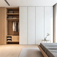 Armoires blanches, placards, ensemble de chambre sur mesure, armoire de rangement sans poignée pour appartement minimaliste