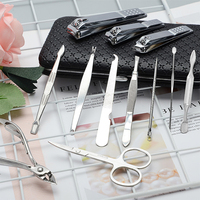 Kit de coupe-ongles en acier inoxydable de haute qualité à bas prix, outils de manucure professionnels portables, ensemble de 12 pièces pour bébé, boîte incluse