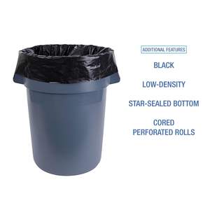 Boardwalk 60 gal 2.7 Mil Black Industrial Drum Liners Rolls 38 X 63 1 Roll of 50 <b>Household</b> <b>Trash</b> <b>Bags</b> - Product Image 6