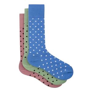 <b>Men's</b> <b>Green</b> Polka Dot Dress <b>Socks</b> Knitted Crew <b>Socks</b> Breathable Anti Odor for Office Daily Wear - Product Image 1