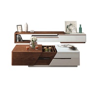 Meubles de salon, table basse extensible multifonctionnelle en bois, style nordique moderne et luxueux