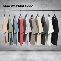 Camiseta de punto personalizada con cuello corto, manga corta, estilo vintage, corte regular, 250 g/m², transpirable, 100 % algodón para hombre