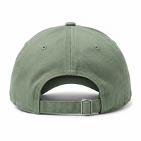 Casquettes de baseball 6 panneaux style Dad Hat en coton biologique, motif Oxford, feuille, argyle, nature, minimaliste, broderie, vert sauge, non structurées, visière courbée