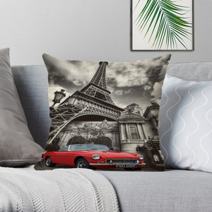 Fundas de cojín decorativas vintage, funda de cojín rosa con flores de Londres y París para sofá, hogar, coche personalizado - Product Image 2